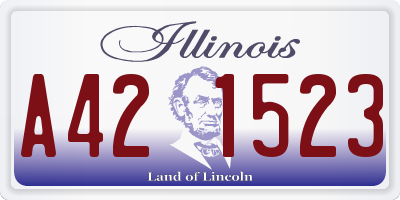 IL license plate A421523