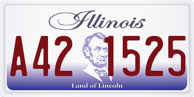 IL license plate A421525