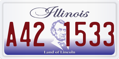 IL license plate A421533