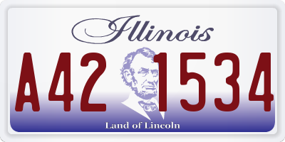 IL license plate A421534