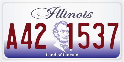 IL license plate A421537