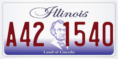 IL license plate A421540