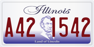 IL license plate A421542