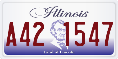 IL license plate A421547