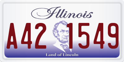 IL license plate A421549