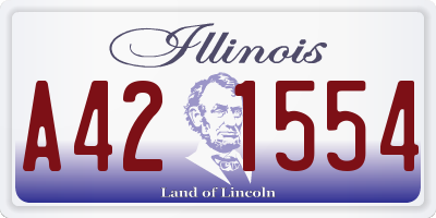 IL license plate A421554