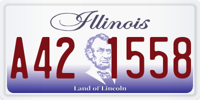 IL license plate A421558