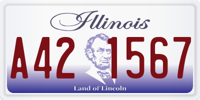 IL license plate A421567
