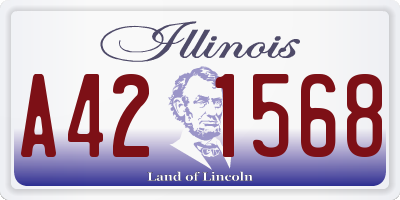 IL license plate A421568