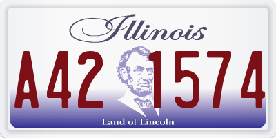 IL license plate A421574