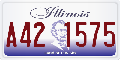 IL license plate A421575