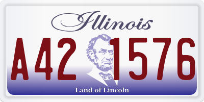 IL license plate A421576