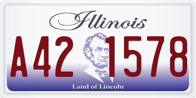 IL license plate A421578