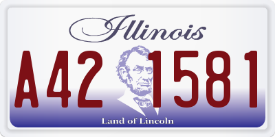 IL license plate A421581