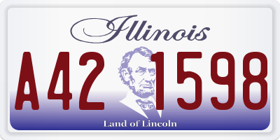 IL license plate A421598