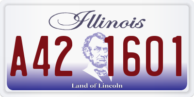 IL license plate A421601