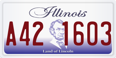 IL license plate A421603