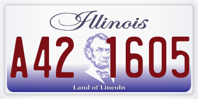 IL license plate A421605