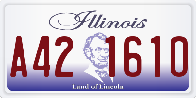 IL license plate A421610
