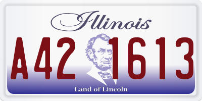 IL license plate A421613