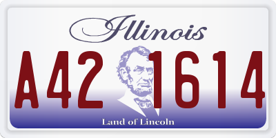 IL license plate A421614