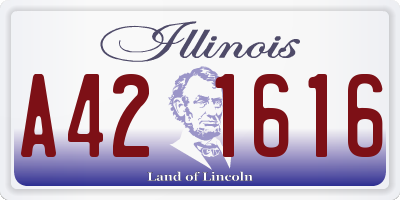 IL license plate A421616