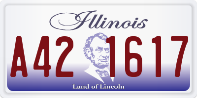 IL license plate A421617