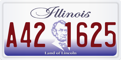IL license plate A421625
