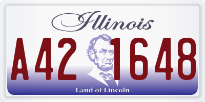 IL license plate A421648