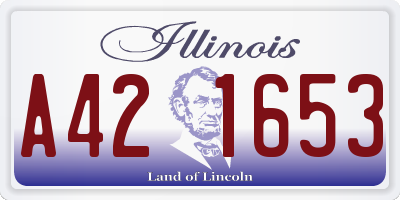 IL license plate A421653