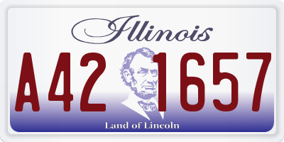 IL license plate A421657