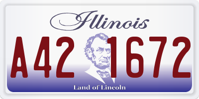 IL license plate A421672
