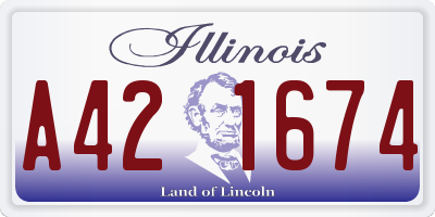 IL license plate A421674