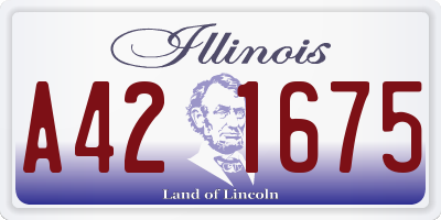 IL license plate A421675