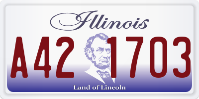IL license plate A421703