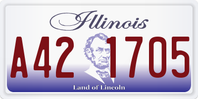 IL license plate A421705