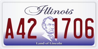 IL license plate A421706