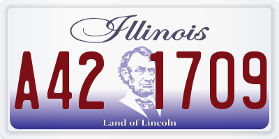 IL license plate A421709
