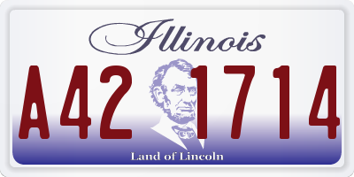 IL license plate A421714