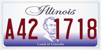 IL license plate A421718
