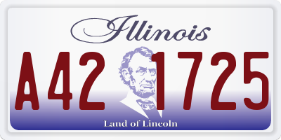 IL license plate A421725