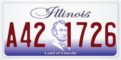 IL license plate A421726