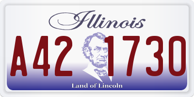 IL license plate A421730