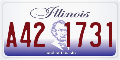 IL license plate A421731