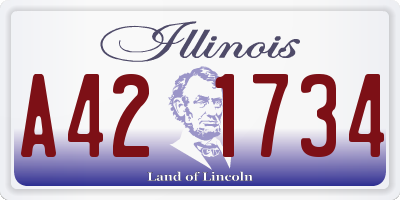 IL license plate A421734