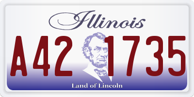 IL license plate A421735