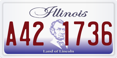 IL license plate A421736