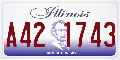 IL license plate A421743