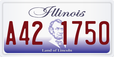 IL license plate A421750