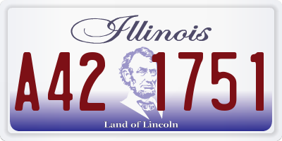 IL license plate A421751